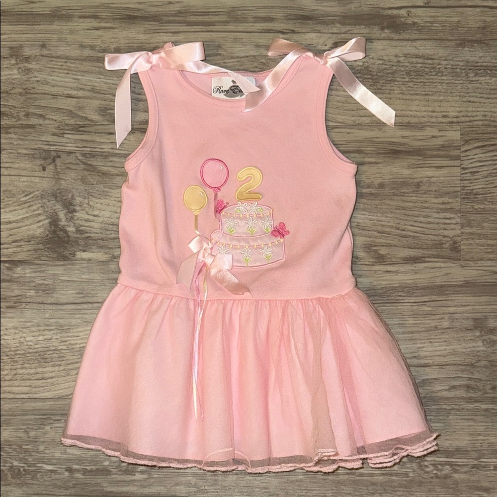 Rare Editions Pink Birthday Tutu Dress with Bow Details - 2 year old birthday